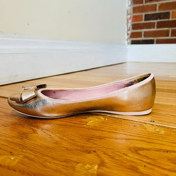 TED BAKER LONDON SATIN W/GOLD BOW BALLET FLATS WOMEN SHOES US 7.5/EU 38 - Picture 10 of 16